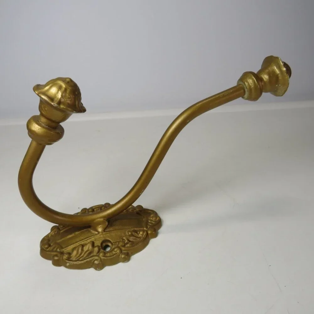 Cast Iron Metal Hook Warm Gold 8 1/4